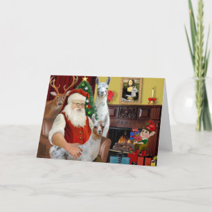 Santa's Mama Llama and Baby Holiday Card