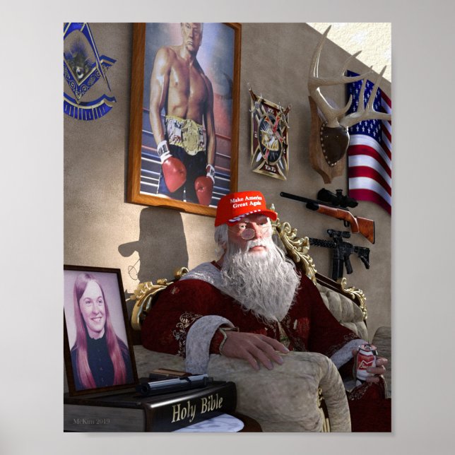 Santa's Man Cave Poster (Front)