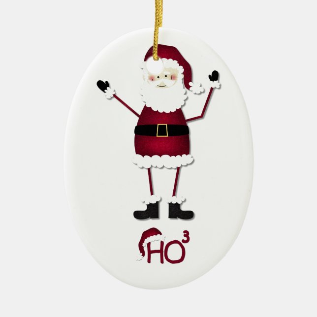 Santa's Math Ceramic Ornament (Front)