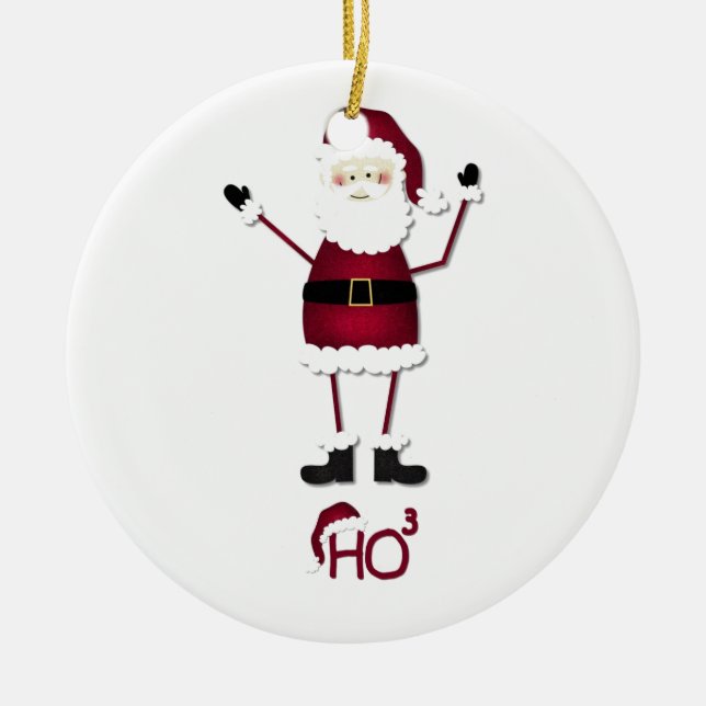 Santa's Math Ceramic Ornament (Front)