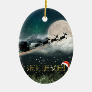 Santa's Midnight Ride Christmas Ornament