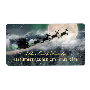 Santa's Midnight Ride Xmas Address Shipping Labels