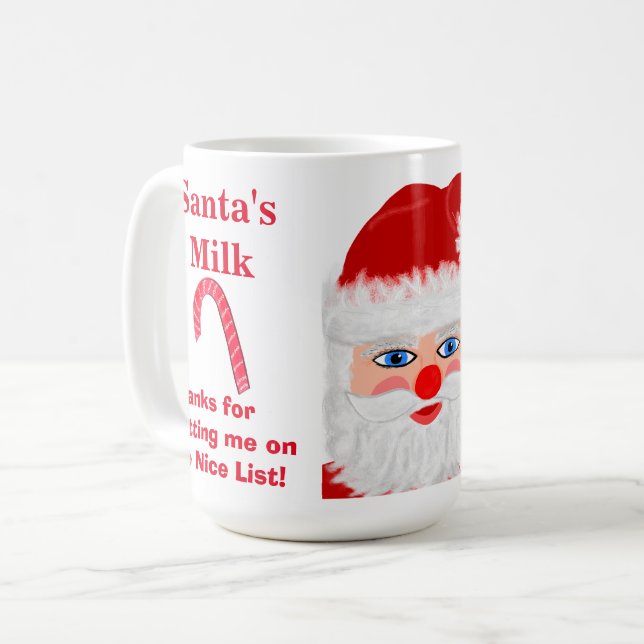 Santa's Milk Nice List Keepsake Mug (Front Left)