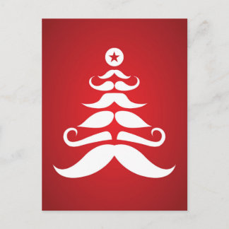 Santa's Moustache Christmas Tree Holiday Postcard