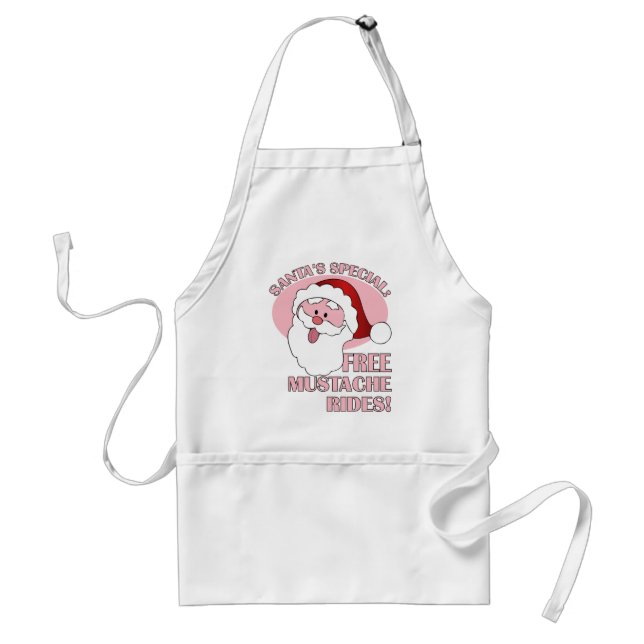 Santa's Moustache Rides apron - choose style (Front)