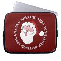 Santa's Moustache Rides laptop sleeve
