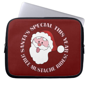 Santa's Moustache Rides laptop sleeve
