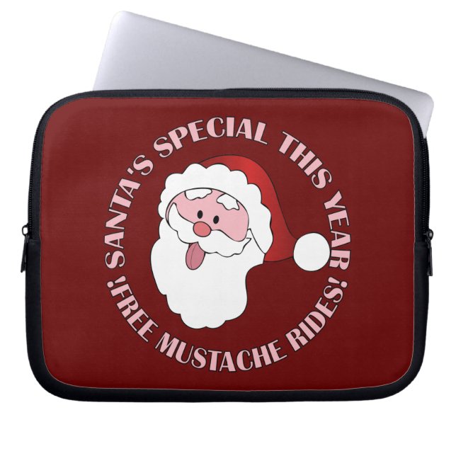 Santa's Moustache Rides laptop sleeve (Front)
