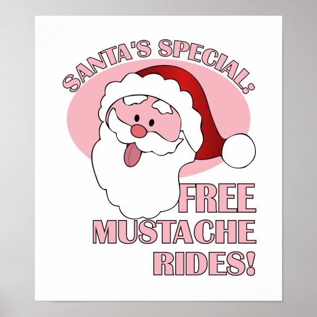 Santa's Moustache Rides poster (Front)