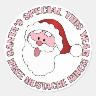 Santa's Moustache Rides stickers