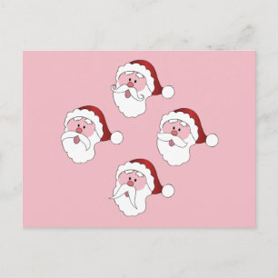Santa's Moustaches custom colour postcard