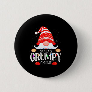 Santa's Mpy Gnome Matching Christmas Pajama 2 Inch Round Button
