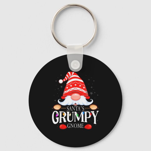 Santa's Mpy Gnome Matching Christmas Pajama  Keychain (Front)