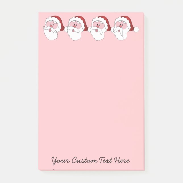 Santa's Mustaches custom post-it notes (Front)