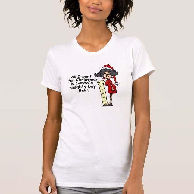 Santa's Naughty Boy List T-Shirt (Front)