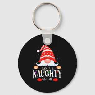 Santa's Naughty Gnome Matching Christmas Pajama  Keychain