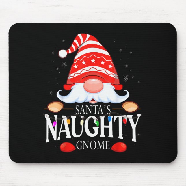 Santa's Naughty Gnome Matching Christmas Pajama  Mouse Pad (Front)