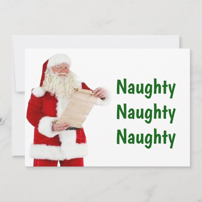 Santa's Naughty List Christmas Card (Front)