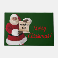 Santa's Naughty List Door Mat