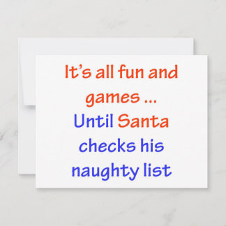 Santa's Naughty List Holiday Card