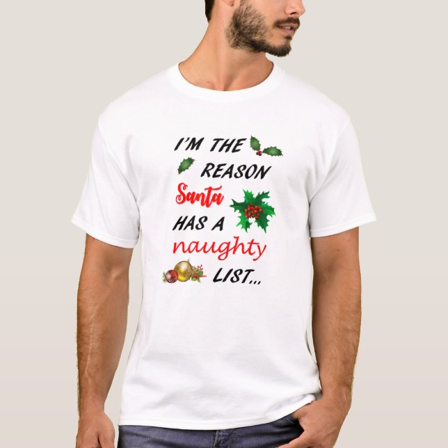 Santa's Naughty List T-Shirt (Front)