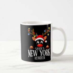 Santas New York Reindeer Funny Xmas Matching Pjs  Coffee Mug
