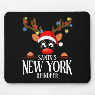 Santas New York Reindeer Funny Xmas Matching Pjs Mouse Pad
