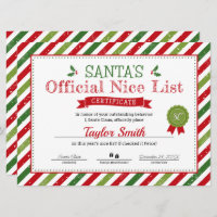 Santa's Nice List Certificate