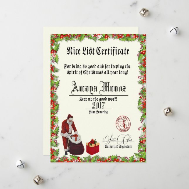 Santa's Nice List Holiday Card (Front/Back In Situ)