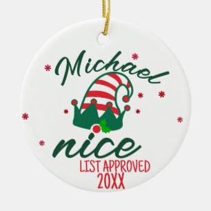Santa's Nice List Ornament - Personalized Name!