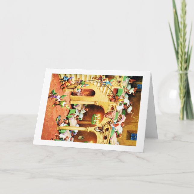 Santa's North Pole Elf Dormitory Holiday Card (Front)