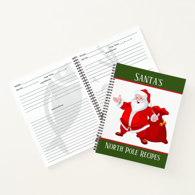 Santa's North Pole recipe Holiday Notebook (Inside)
