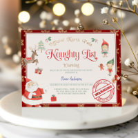 Santa's official Naughty List Certificate