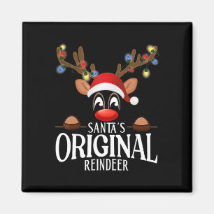 Santa's Original Reindeer Funny Xmas Matching Pjs  Magnet