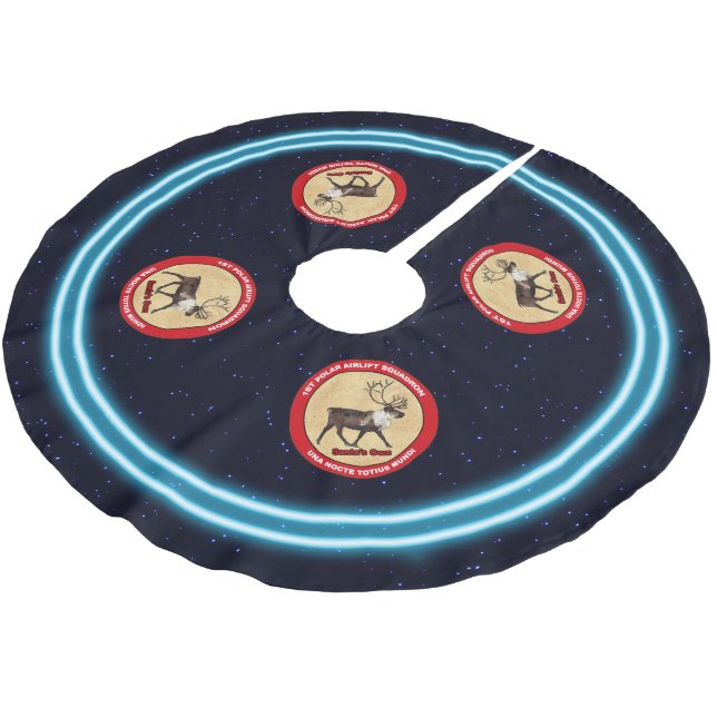 Santa's Own - 1st Polar Airlift Squadron Brushed Polyester Tree Skirt (Angled)