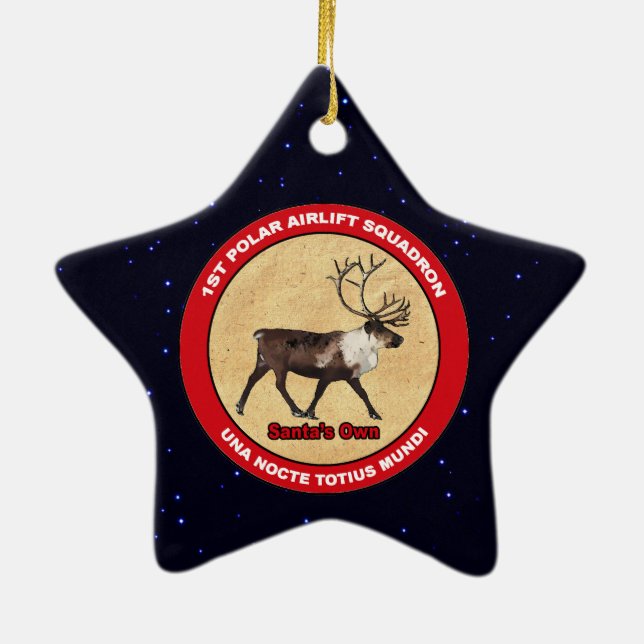 Santa's Own - 1st Polar Airlift Squadron Ceramic Ornament (Back)