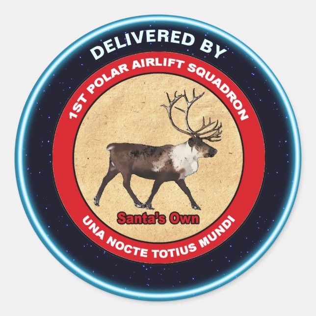 Santa's Own - 1st Polar Airlift Squadron Classic Round Sticker (Front)