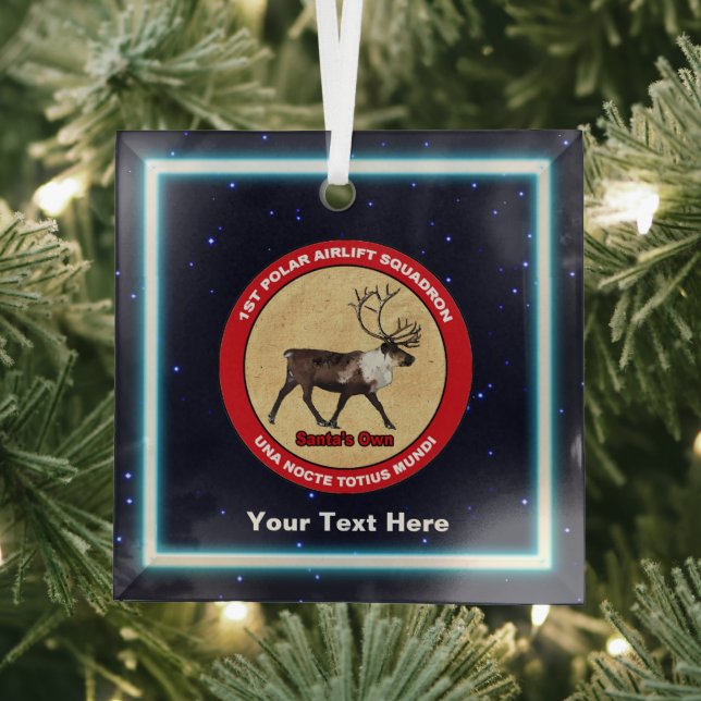 Santa's Own - 1st Polar Airlift Squadron Glass Ornament (Insitu)
