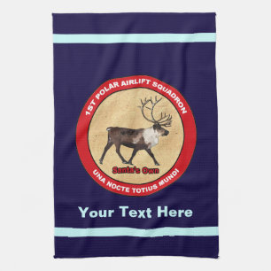 Santa's Own - 1st Polar Airlift Squadron Kitchen Towel