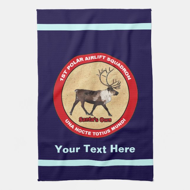 Santa's Own - 1st Polar Airlift Squadron Kitchen Towel (Vertical)