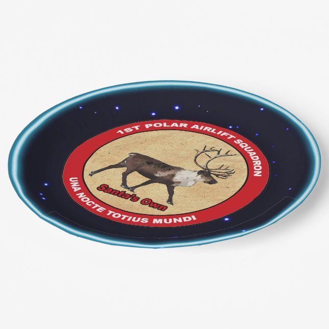Santa's Own - 1st Polar Airlift Squadron Paper Plate (Angled)