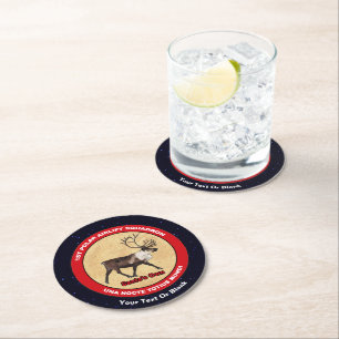 Santa's Own - 1st Polar Airlift Squadron Round Paper Coaster
