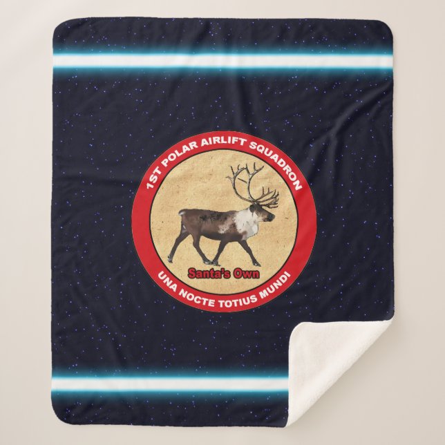 Santa's Own - 1st Polar Airlift Squadron Sherpa Blanket (Front)