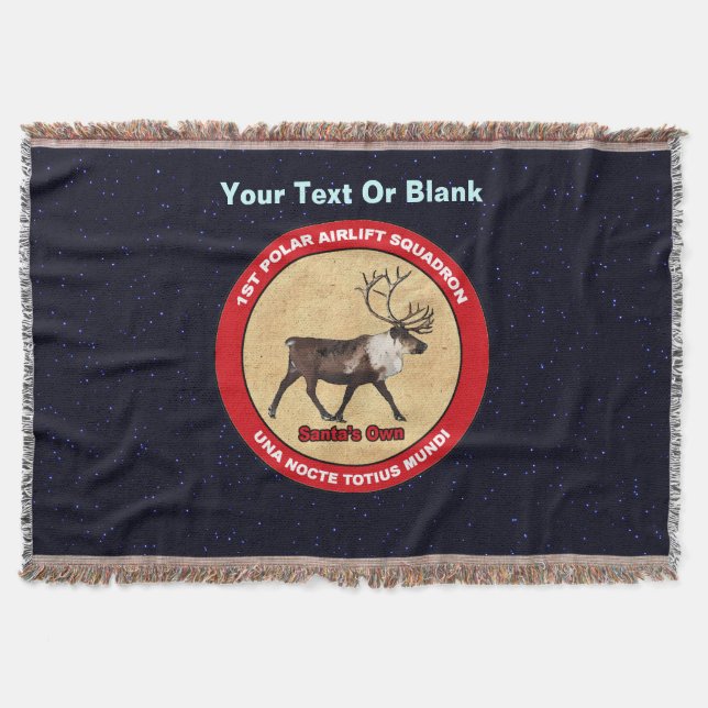Santa's Own - 1st Polar Airlift Squadron Throw Blanket (Front)