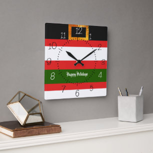 Santa's pants design Christmas season Square Wall Clock