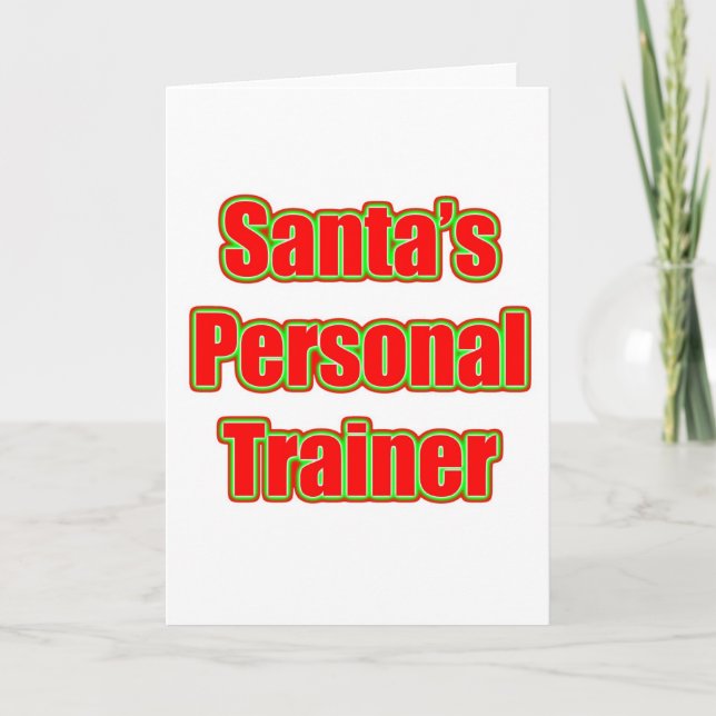 Santa's Personal Trainer Holiday Card (Front)
