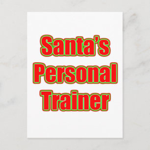 Santa's Personal Trainer Holiday Postcard