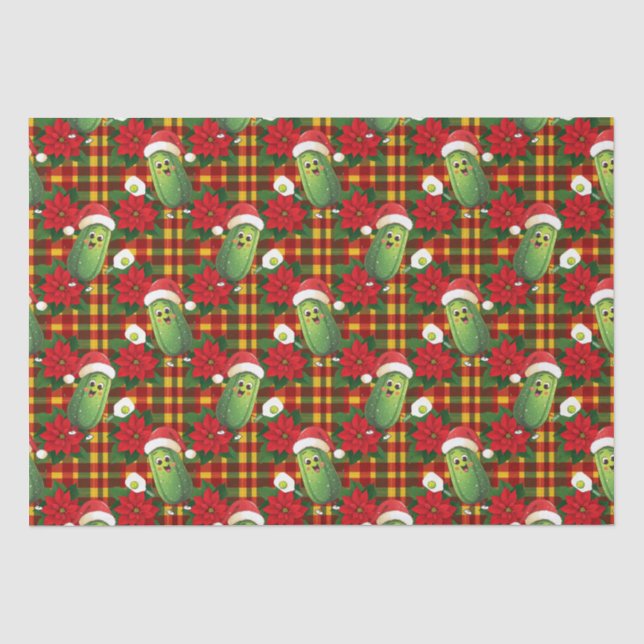 Santa's Pickleball Rally Tissue Paper (Front)