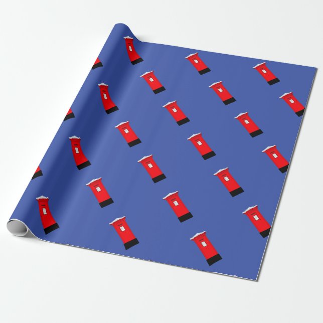 Santas Postbox Wrapping Paper (Unrolled)