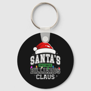 Santa's Preferred Billiards Claus Matching Pajama Keychain
